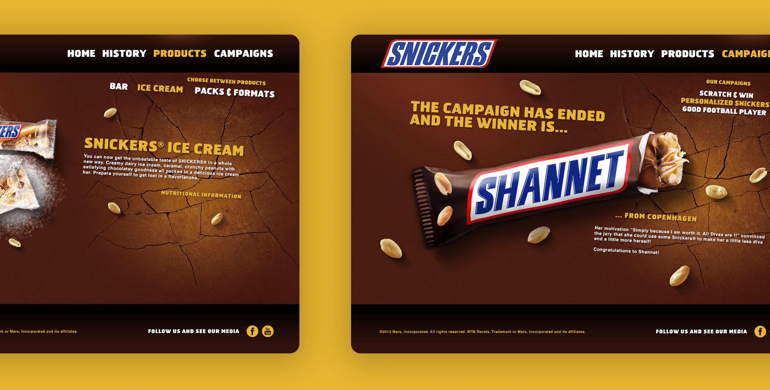 Snickers — UI design.